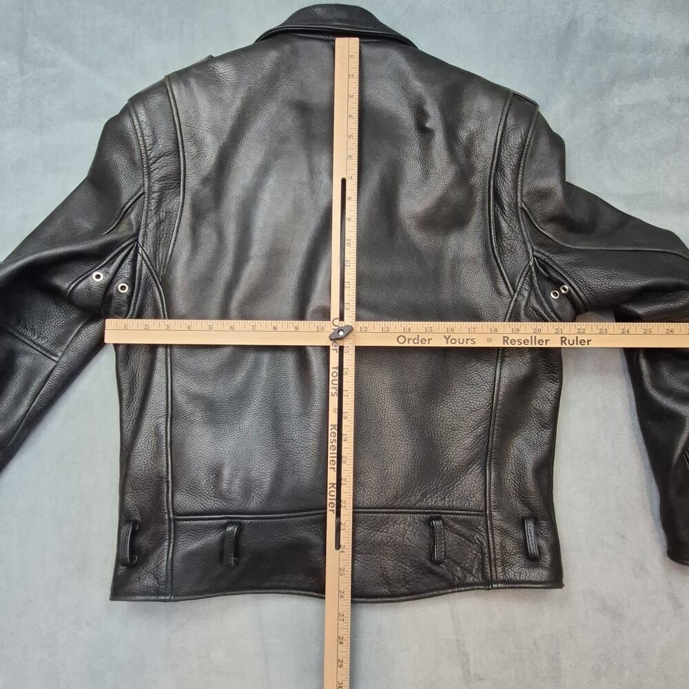 Vintage Wilsons Leather Jacket Motorcycle Rockabilly Black Biker Moto Ramones M - Picture 12 of 12